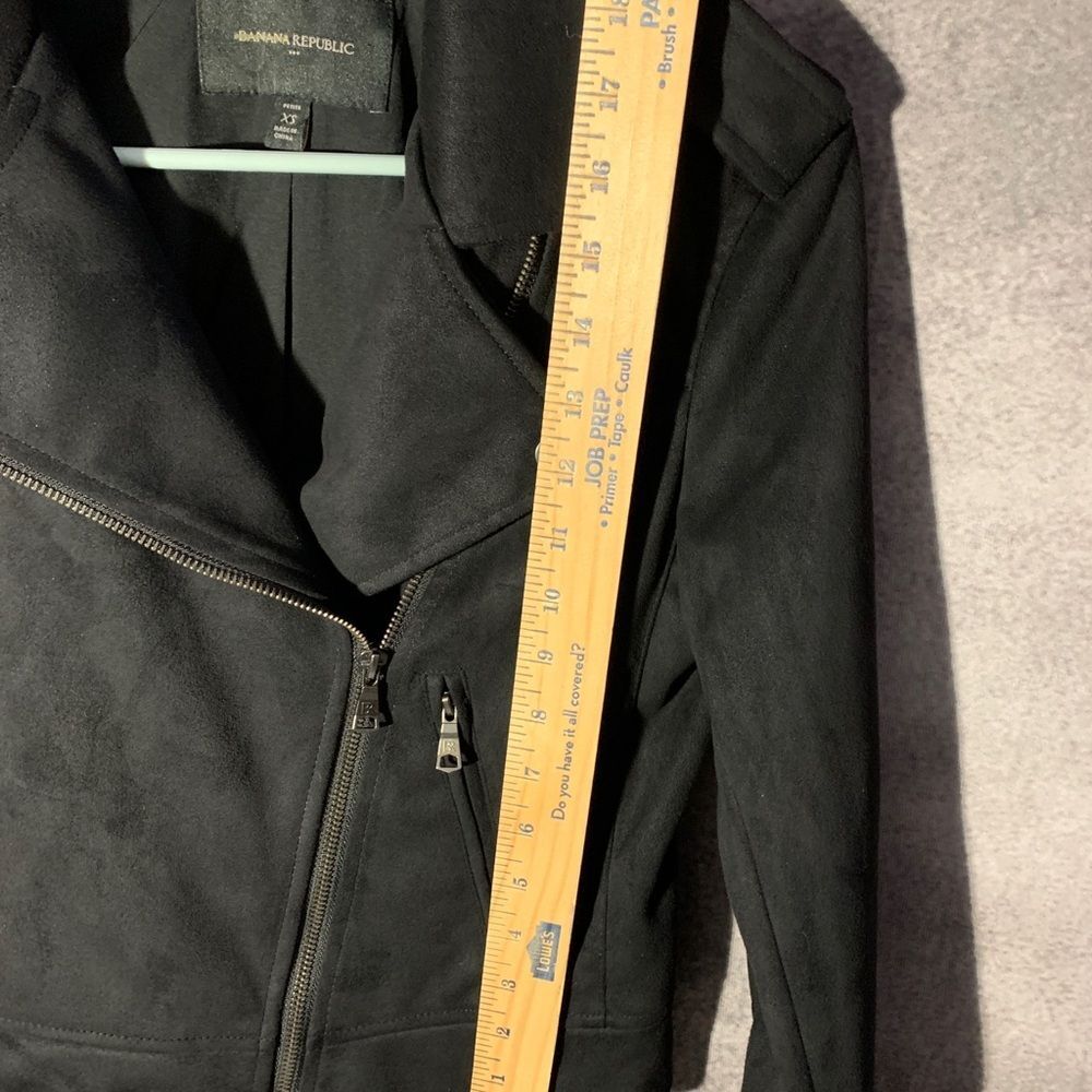 Banana Republic Faux Suede Moto Jacket Womens Black  size XS - Picture 5 of 8